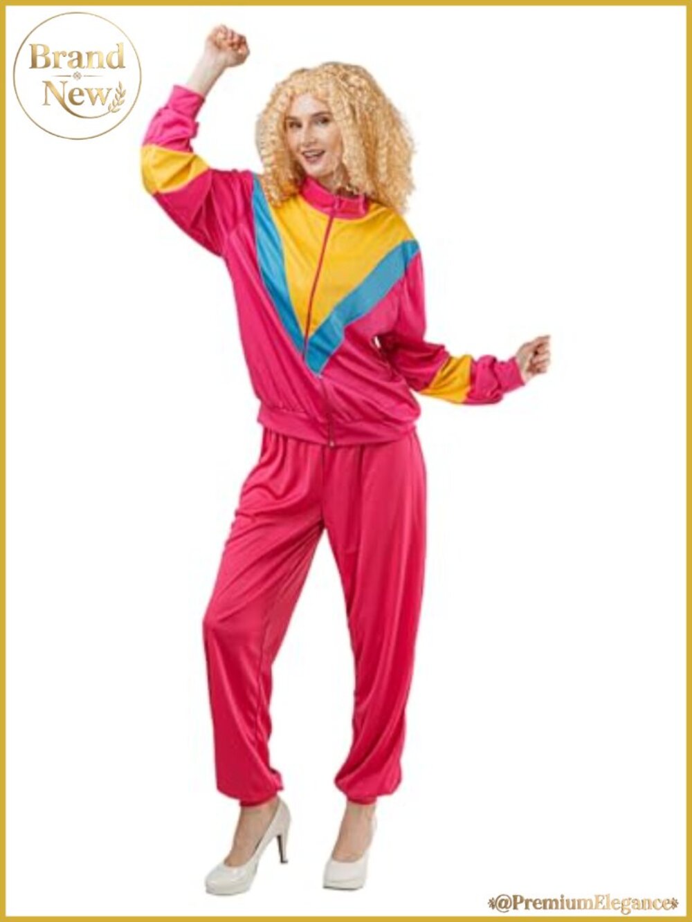 Women 80s Tracksuit Hip Hop 90s Sportswear Windbreaker Jumpsuit Disco Track